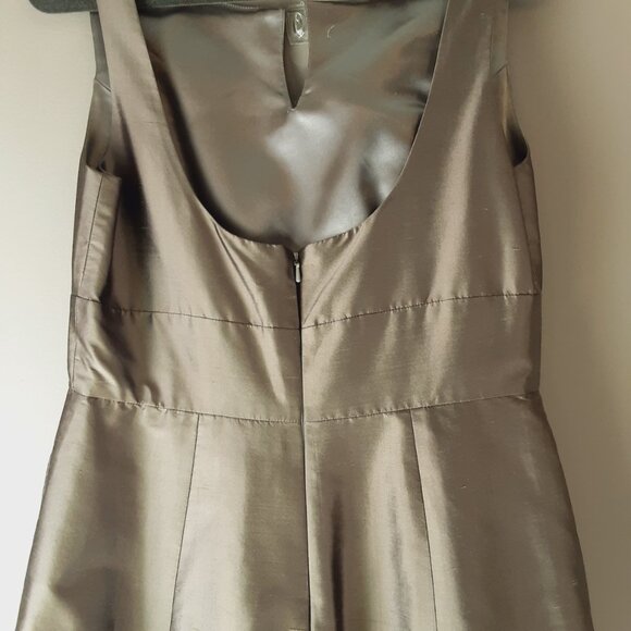 Jenny Yoo Gorgeous Silver / Grey 100% Silk Fit and Flare Dress - Picture 9 of 16